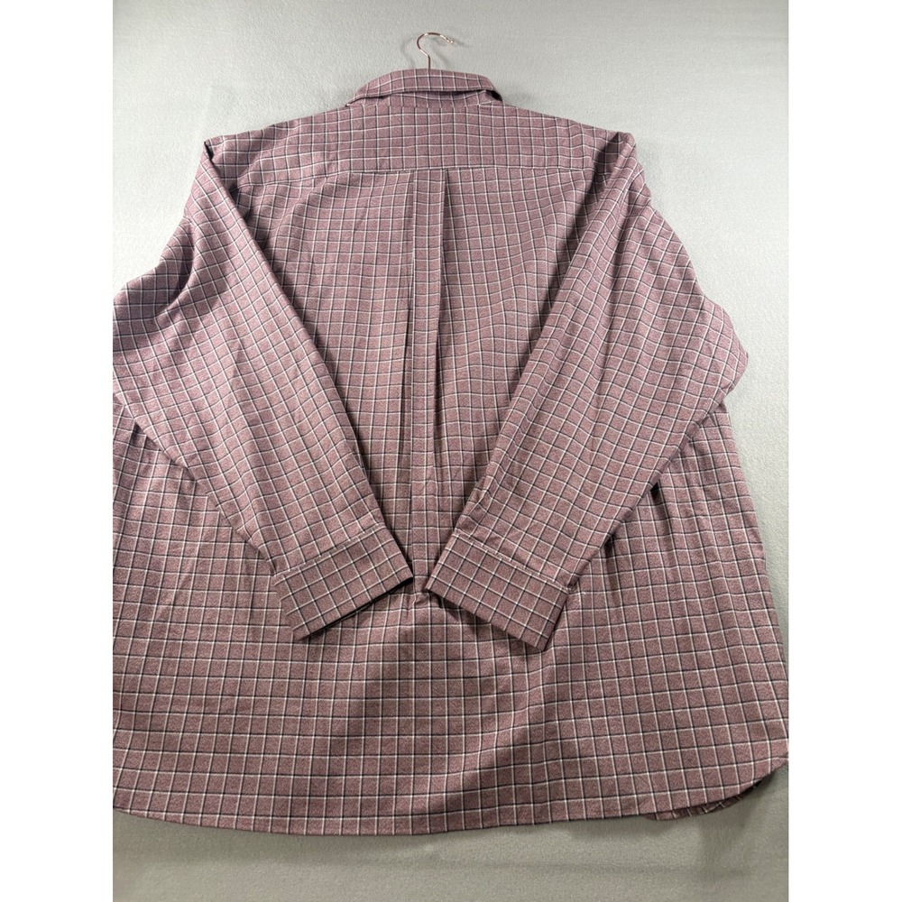 Daniel Cremieux Signature Mens XXL Burgundy Windowpane Cotton Shirt NWT - Picture 3 of 11